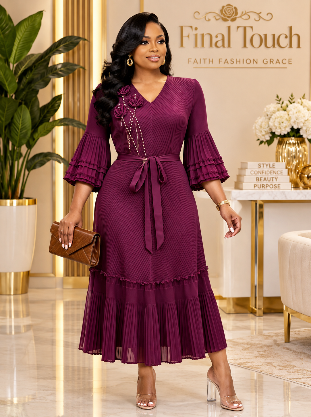 Eggplant Bella Rose Dress