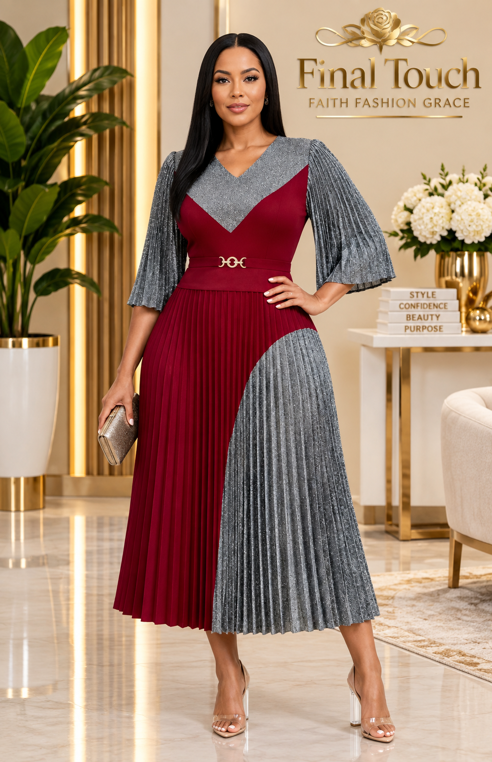 Burgundy Elegance Dress