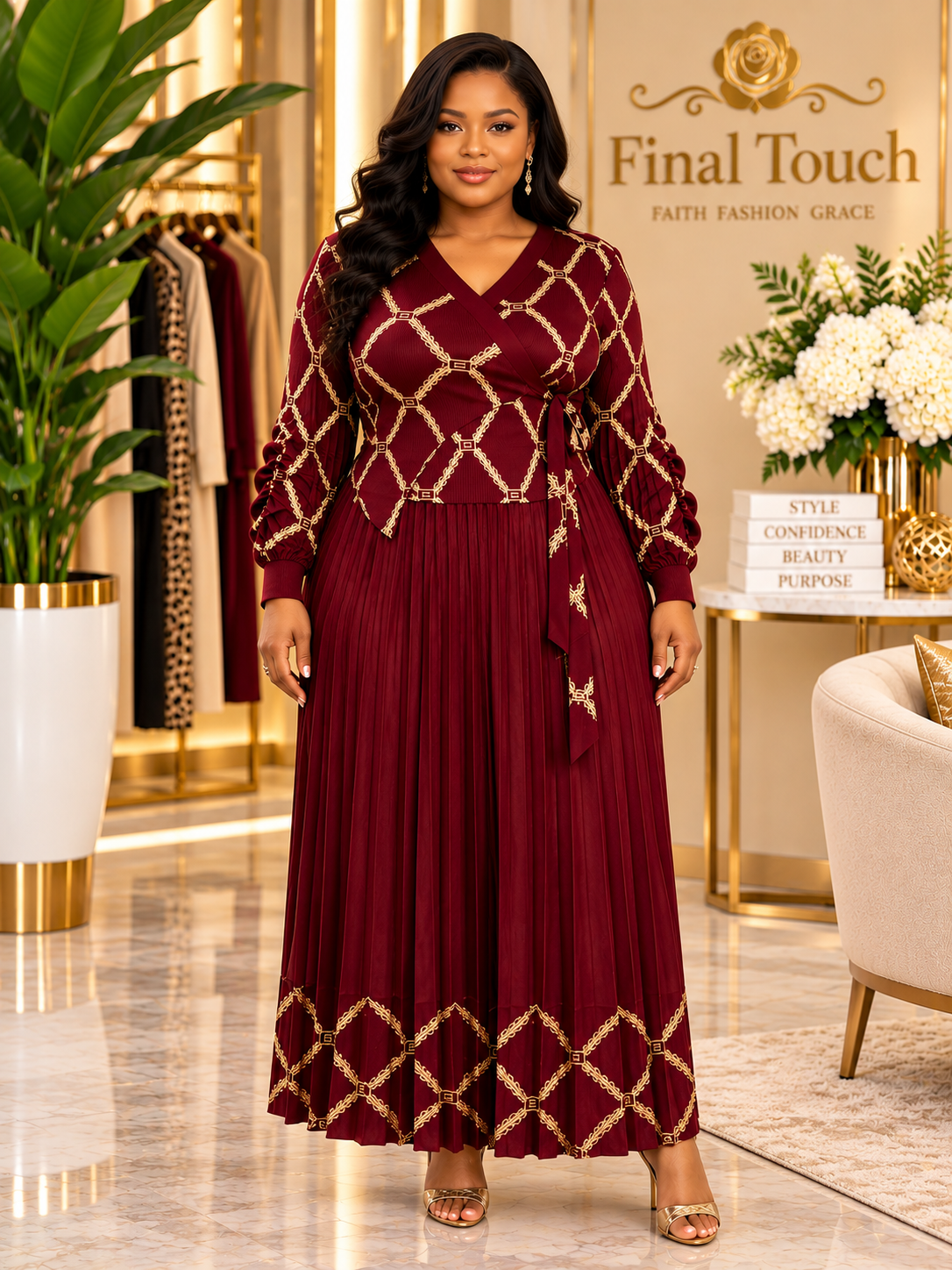 Burgundy Sophia Dress