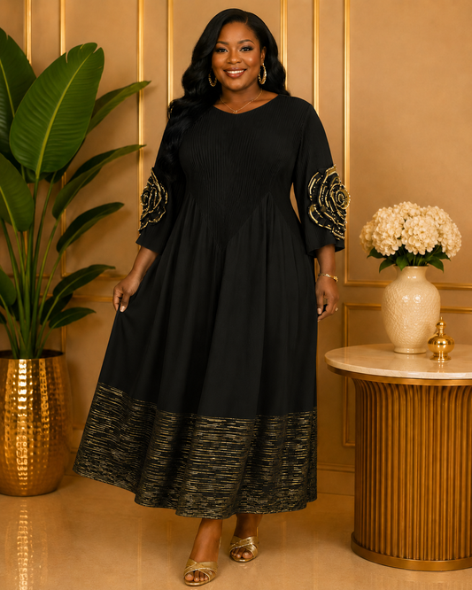 Black Pleated (Bounce) Dress