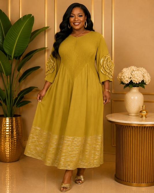 Lime Green Pleated (Bounce) Dress