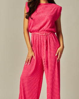 Pink Wonderland Crinkled Bliss Jumpsuit
