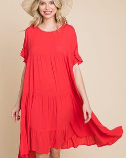 Apple Red Baby Doll Dress