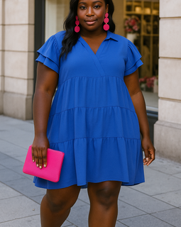 Cobalt Flutter Baby Doll Dress