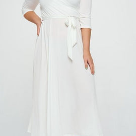 Curvy Girl White Midi Dress